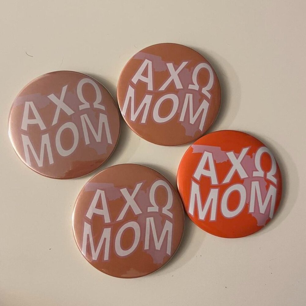 AXO UF Pins Mom buttons Alpha Chi Omega